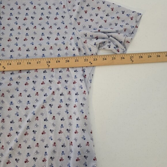 Johnston Murphy XC4 Shirt Skull and Cross Bone Performance Golf Mens Large NEW - Picture 10 of 11